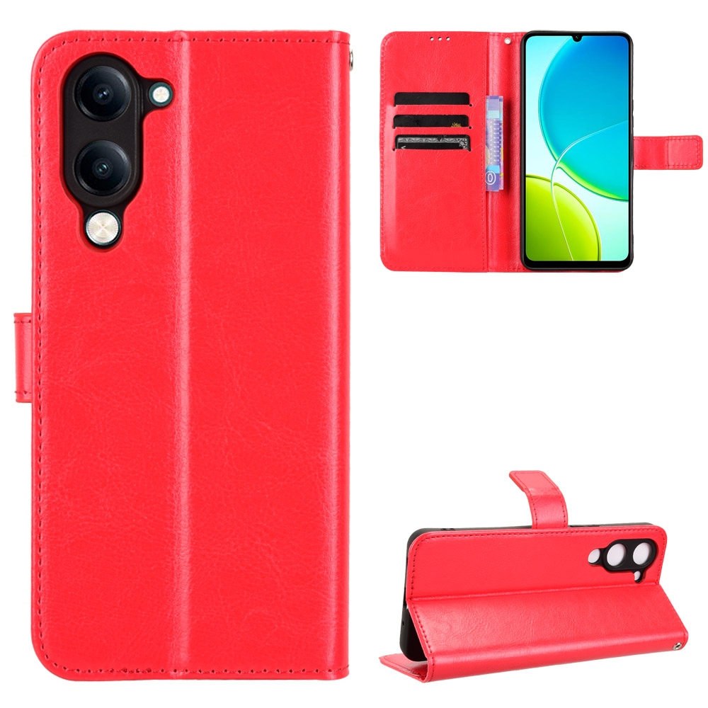 Őrült könyv tok a Vivo Y29s 5G-hez - piros