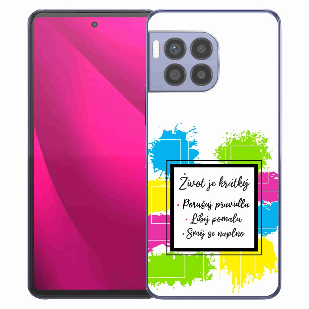 Gél borítás mmCase a T-Mobile T Phone 2 Pro készülékhez - Idézet 5 fehér háttér