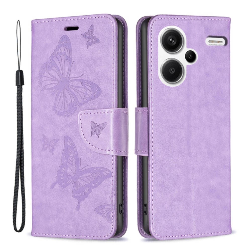 Pillangó könyv tok Xiaomi Redmi Note 13 Pro+ 5G - világos lila