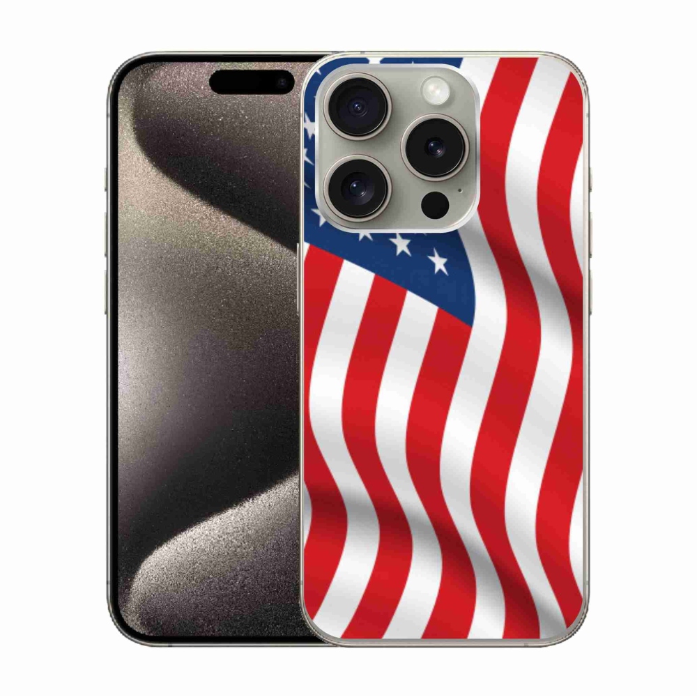 Zselés borítás mmCase iPhone 15 Pro készülékhez - amerikai zászló