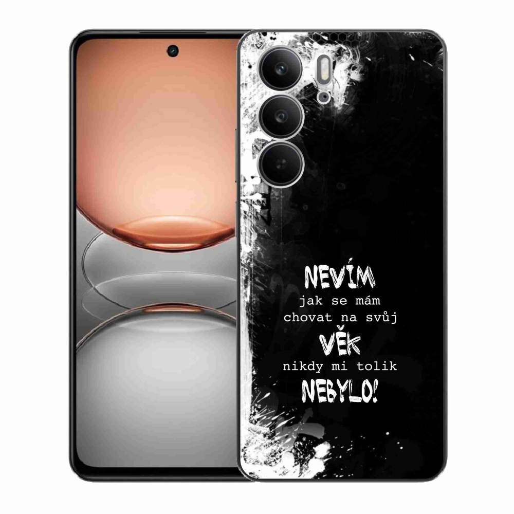 Gél borító mmCase a Realme C75 készülékhez - vicces szöveg 14 fekete háttér