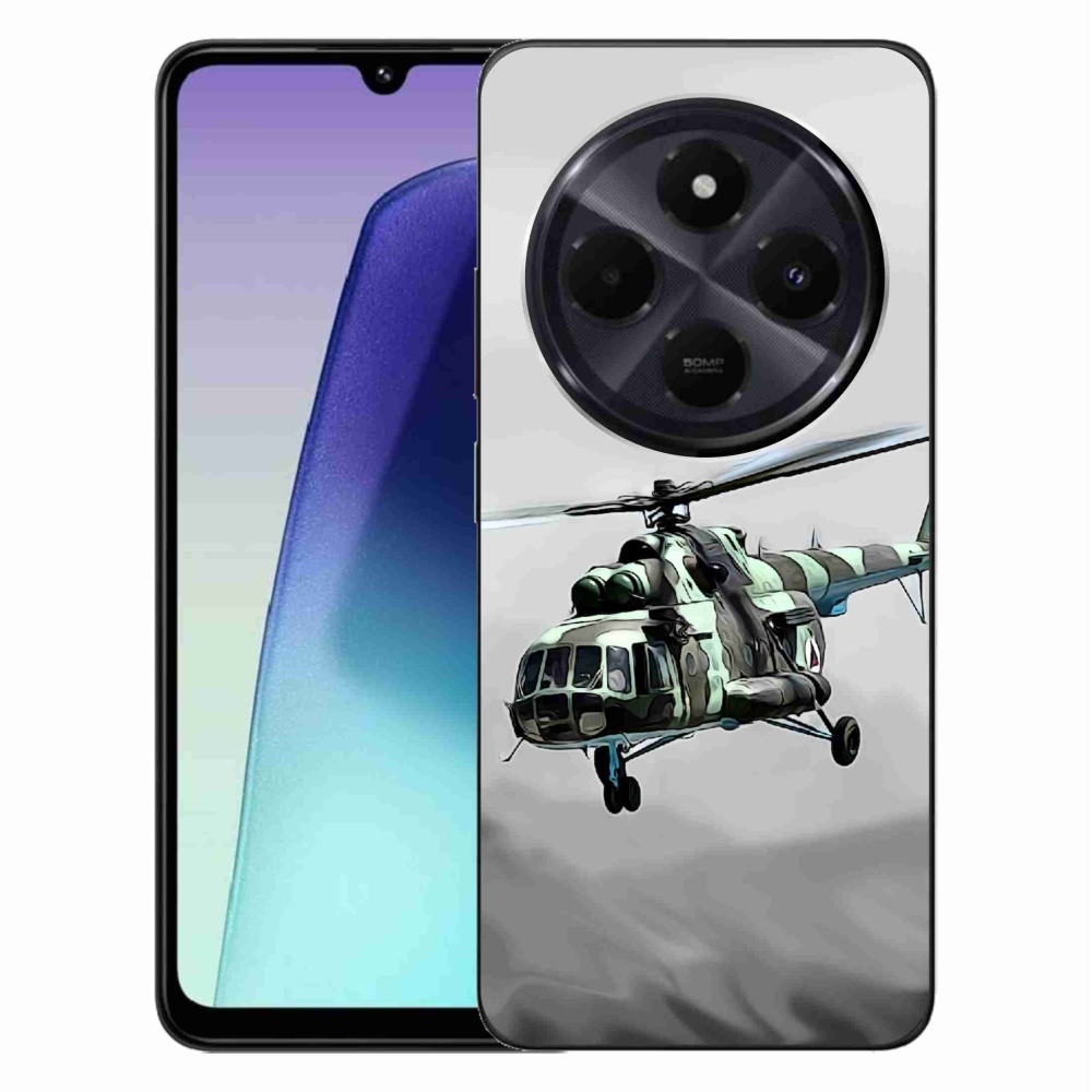 Gél borítás mmCase a Xiaomi Redmi 14C/Poco C75 számára - katonai helikopter