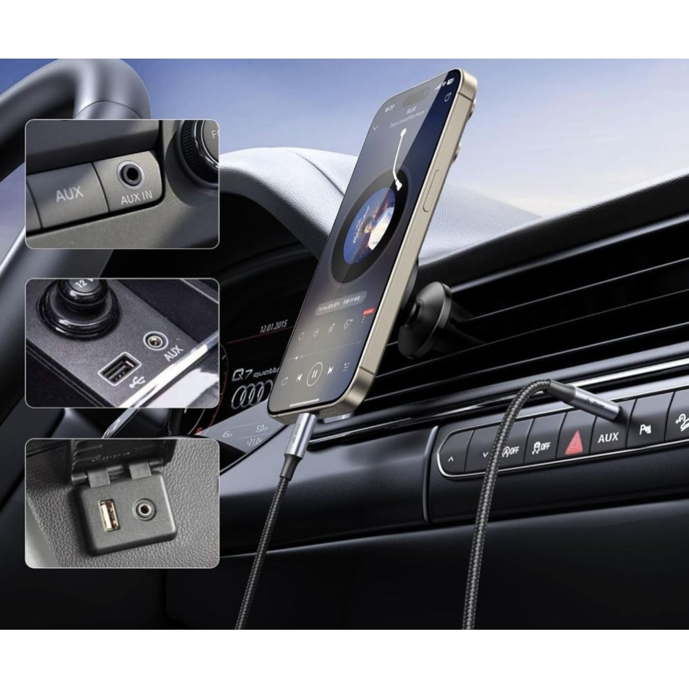 iPEAX adapter USB-C / 3,5 mm-es jack 1,5 m - fekete