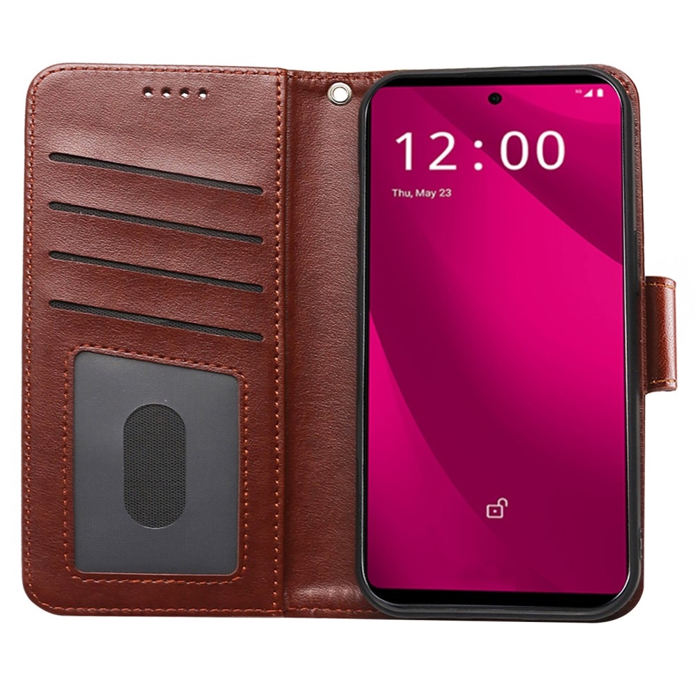 Erős könyves tok a T-Mobile T Phone 2 Pro készülékhez - barna színű
