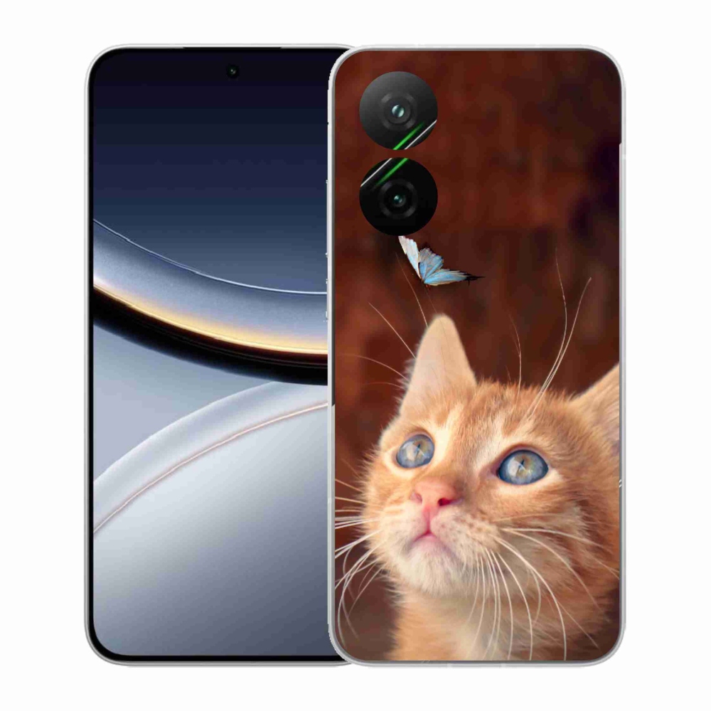 Gél borító mmCase a Xiaomi Poco F7 5G számára - pillangó és cica