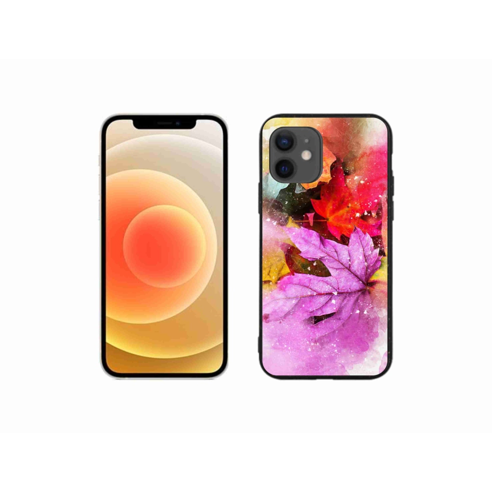 Zselés borítás mmCase iPhone 12 mini készülékhez - színes levelek