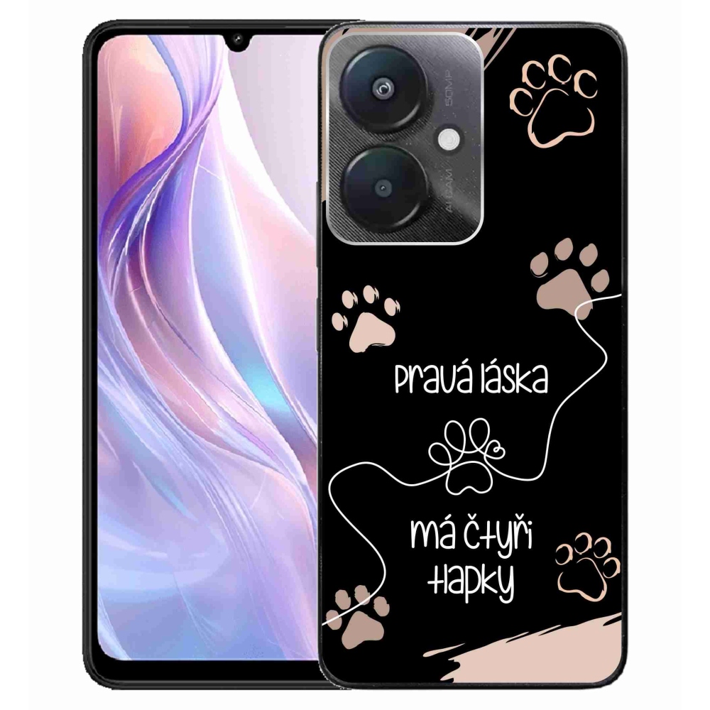 Gél borítás mmCase a Xiaomi Redmi 13C 5G számára - kutya motívum 1 fekete háttér