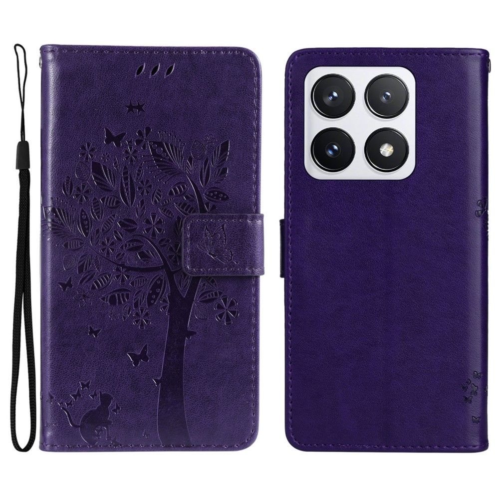 Fák könyve tok Xiaomi 14T Pro - sötétlila