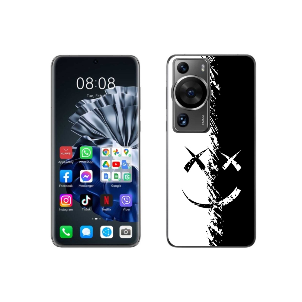 Gél borítás mmCase a Huawei P60 Pro készülékhez - fekete-fehér mosolygó