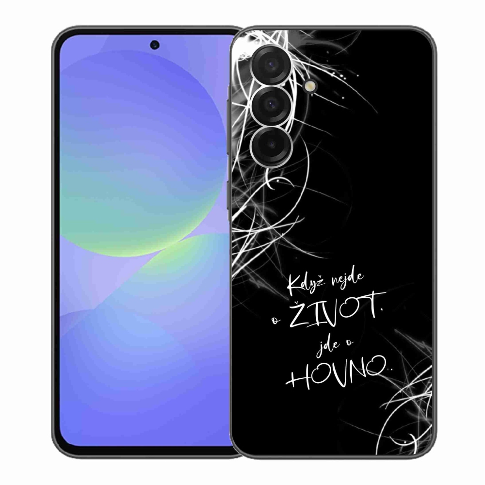 Gél borító mmCase Samsung Galaxy A36 5G - vicces szöveg 16 fekete háttér