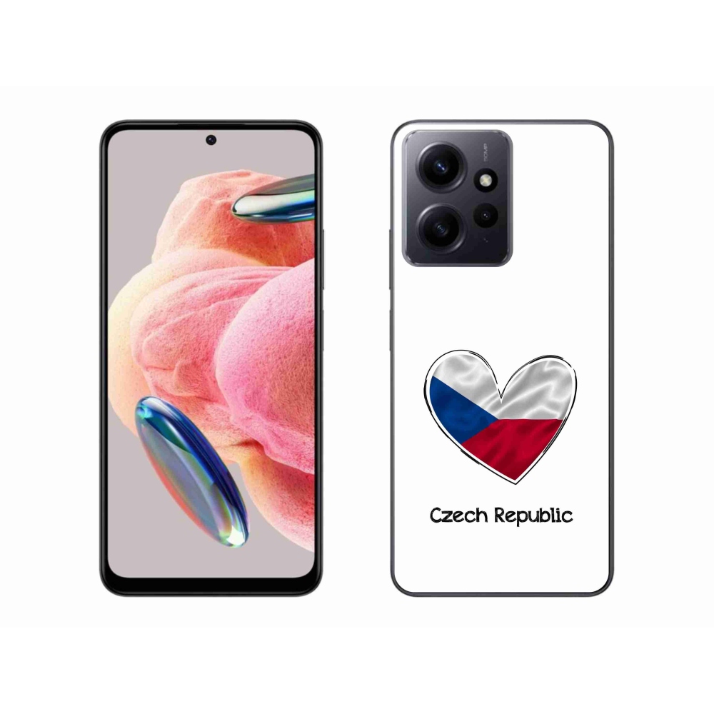 Gél borító mmCase a Xiaomi Redmi Note 12 4G-hez - szív zászló fehér háttérrel