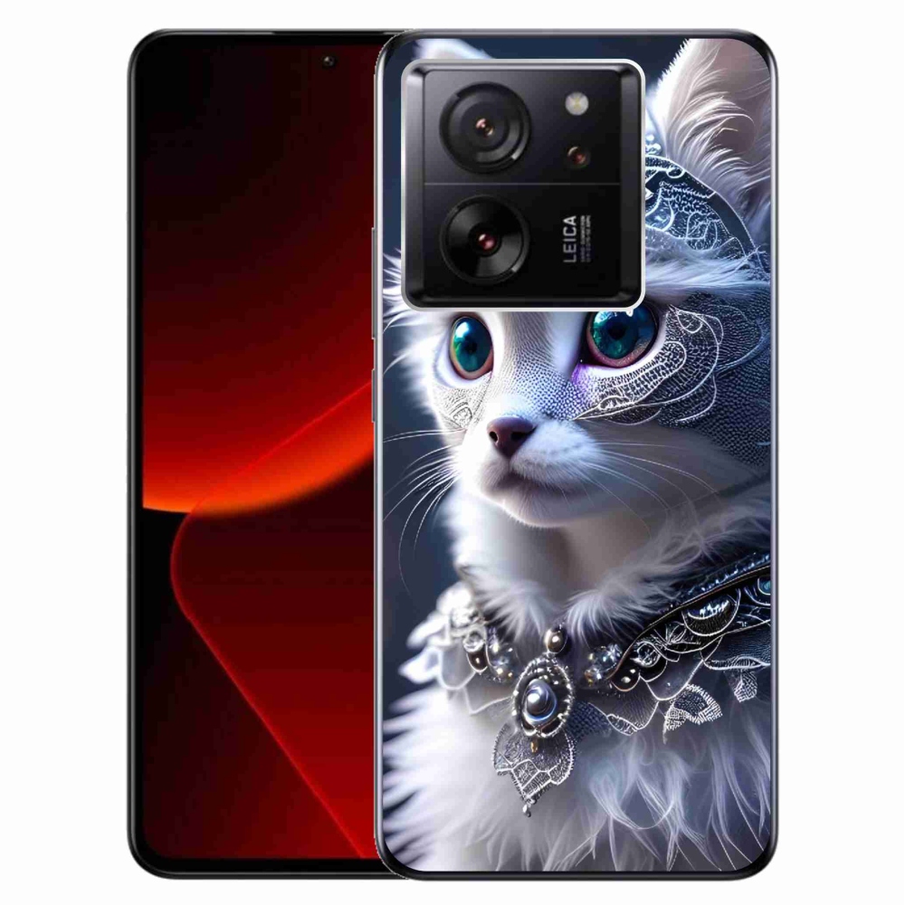 Zselés borítás mmCase a Xiaomi 13T/13T Pro készülékhez - fehér macska