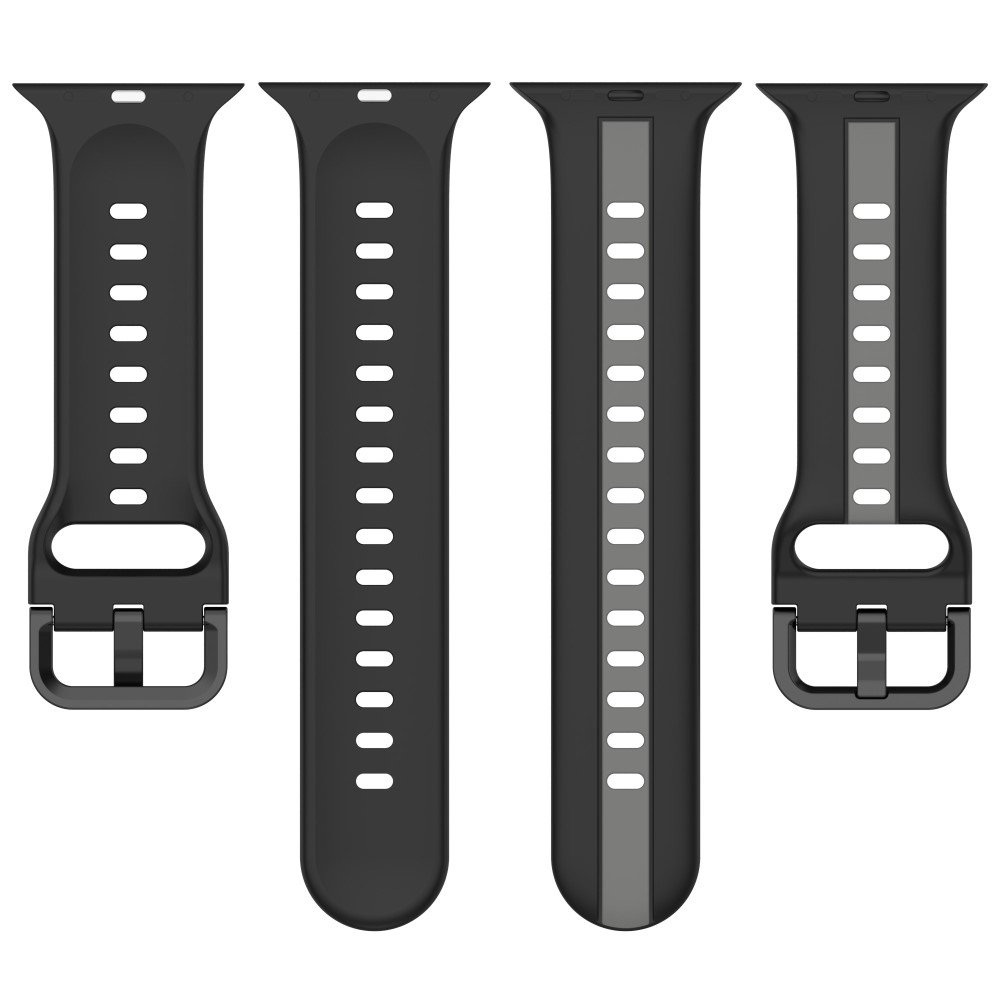 Szíj szilikon szíj Apple Watch Ultra/Ultra 2 49mm/SE/SE 2022/2023 44mm/9/8/7 45mm/6/5/4 44mm/3/2/1 42 mm - fekete/szürke