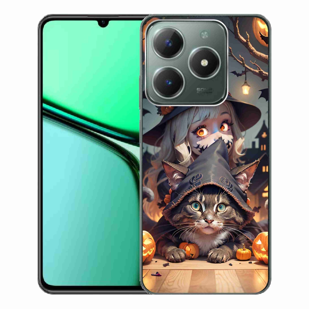 Gél borító mmCase a Realme C61 készülékhez - boszorkány macskával