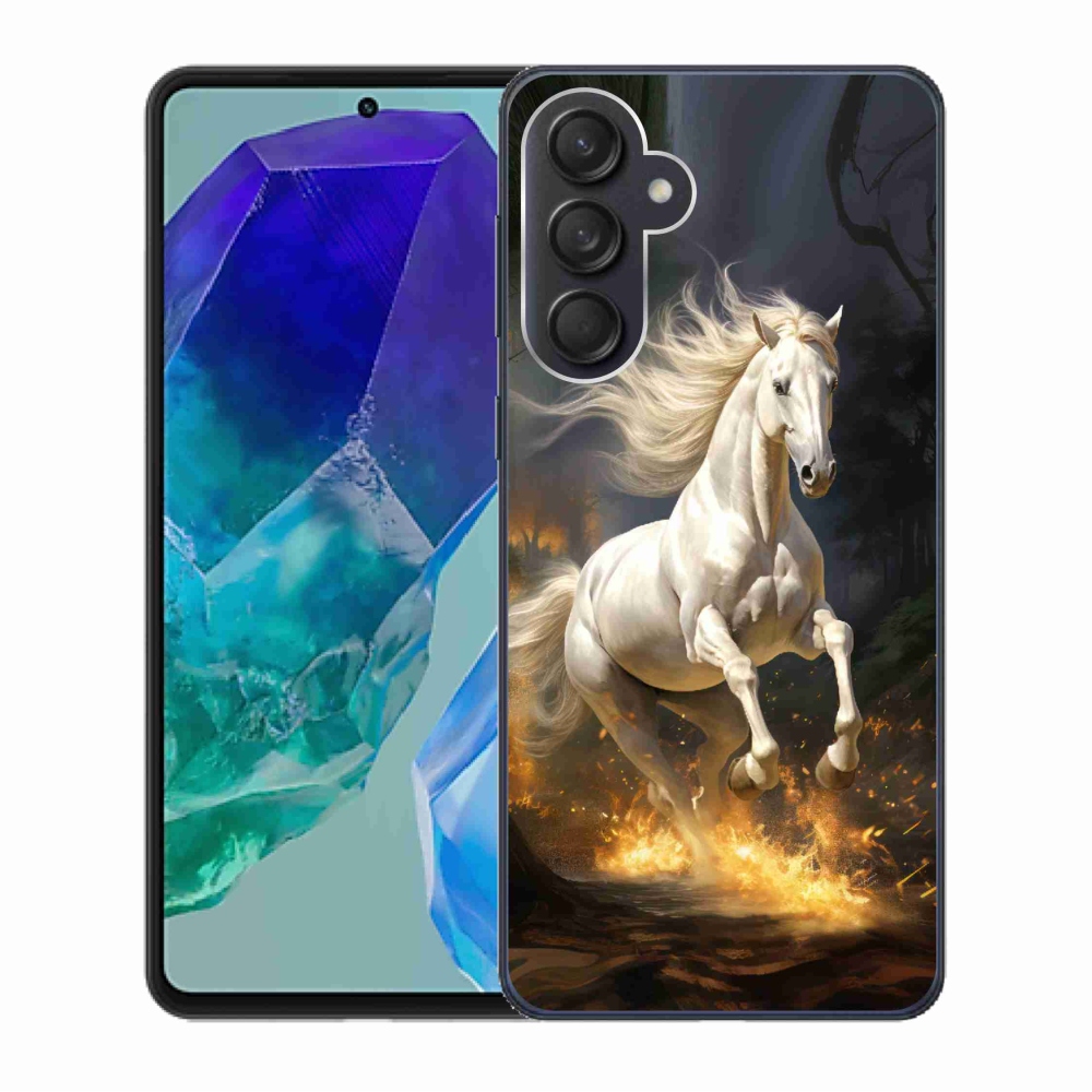 Gél védőhuzat mmCase Samsung Galaxy M55 5G - fehér ló 2