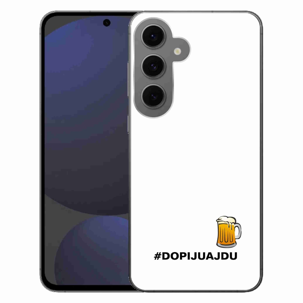 Gél borítás mmCase Samsung Galaxy S24 FE - sör motívum 1 fehér háttér