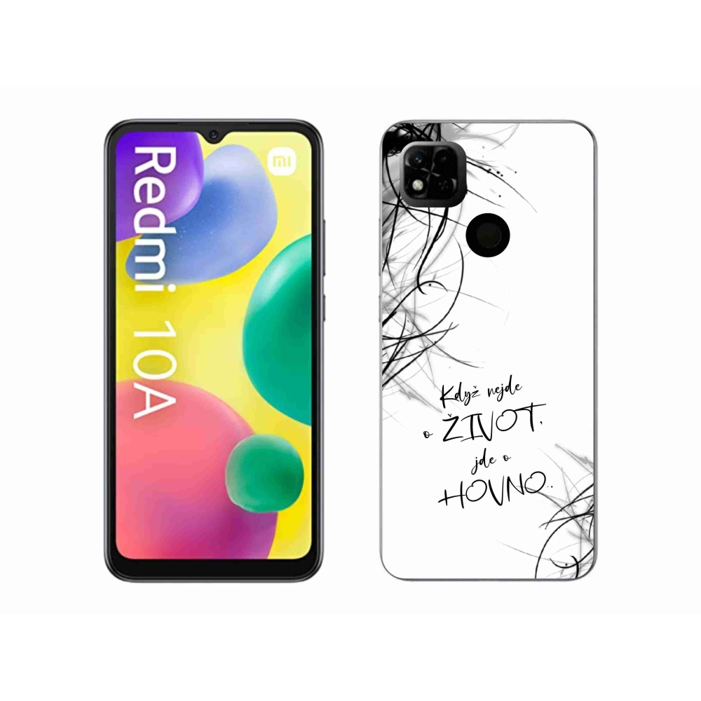 Gél borító mmCase a Xiaomi Redmi 10A számára - vicces szöveg 16 fehér háttérrel