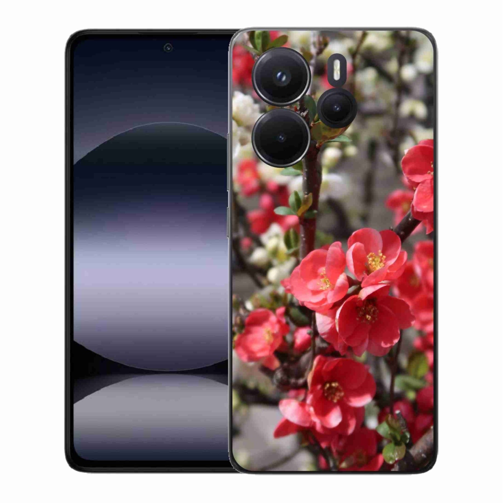 Gél borítás mmCase a Xiaomi Redmi Note 14-hez - piros virágok