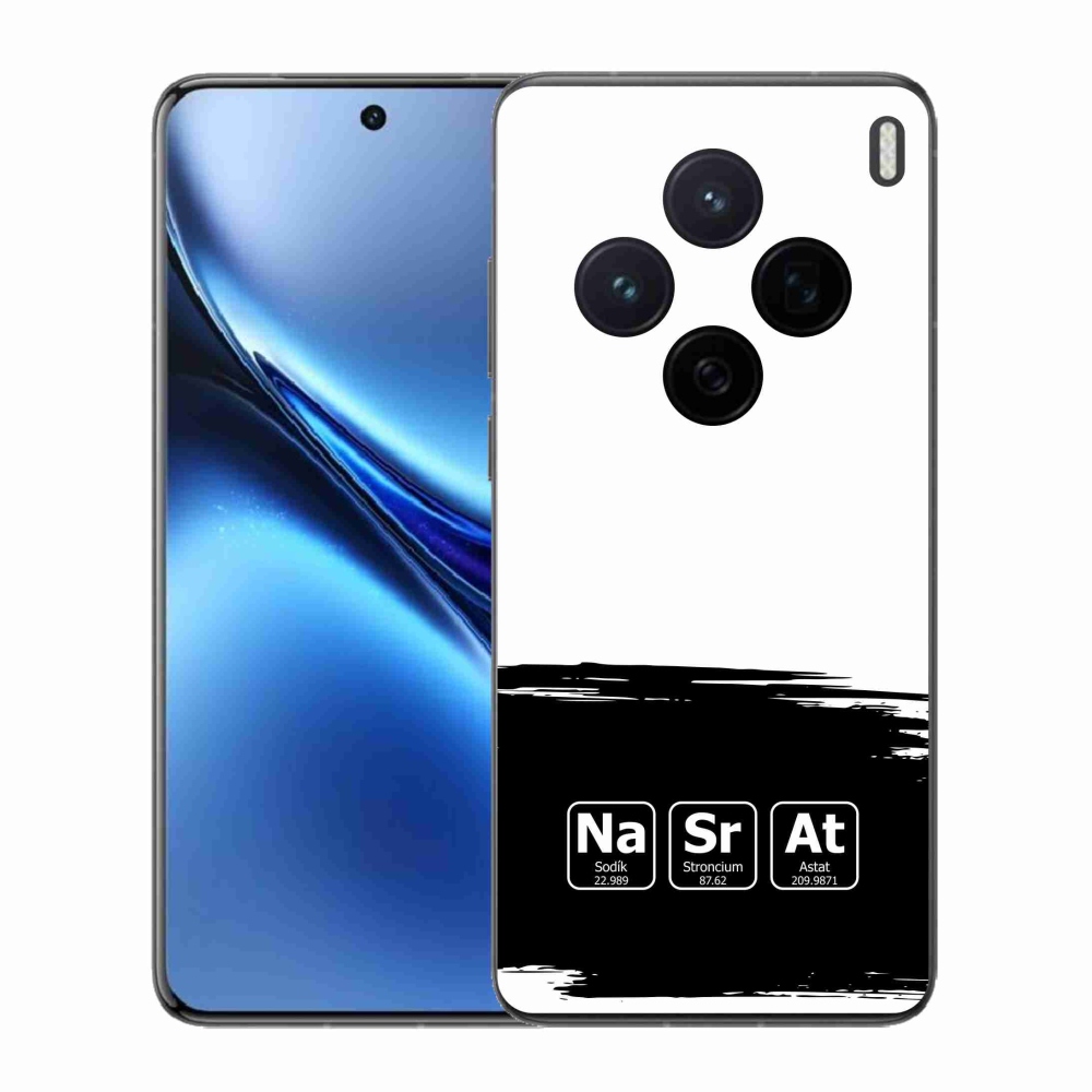 Gél borító mmCase a Vivo X200 5G-n - kémiai elemek fekete és fehér háttérrel