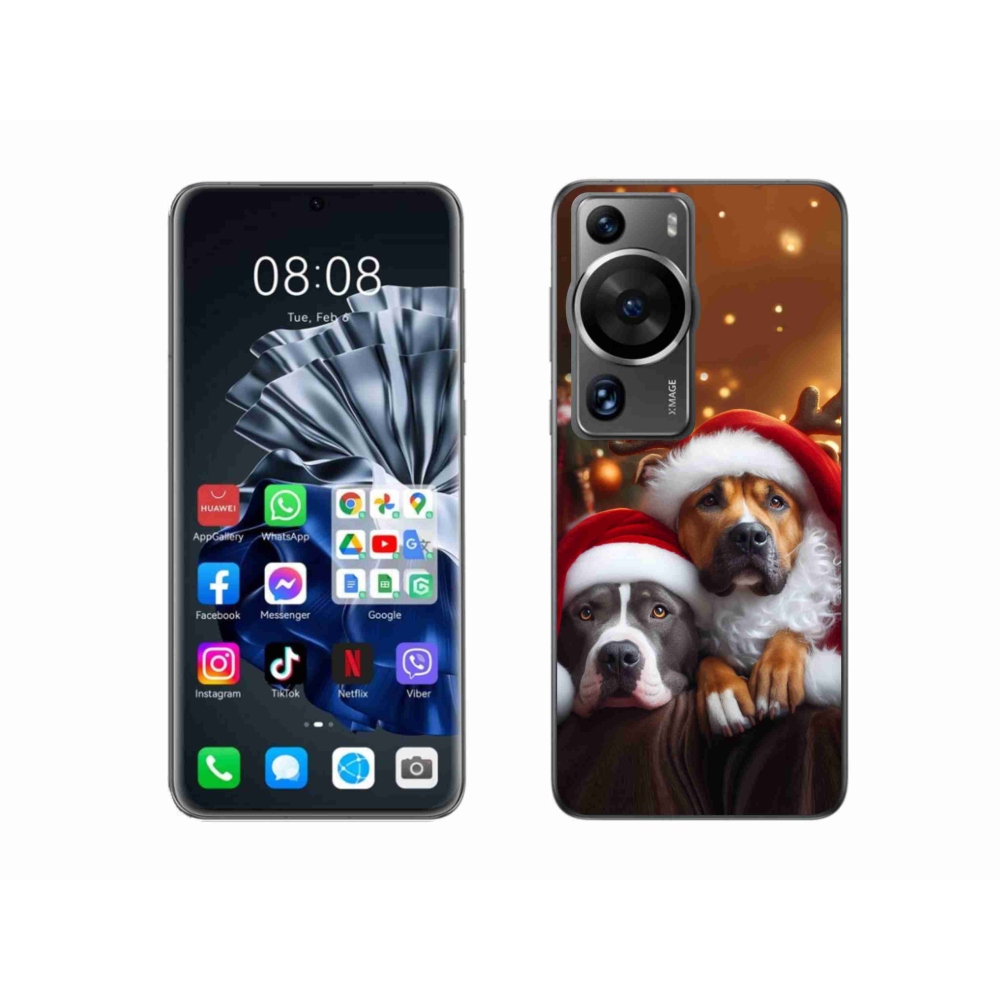 Gél borítás mmCase a Huawei P60 Pro számára - Karácsonyi kutyák