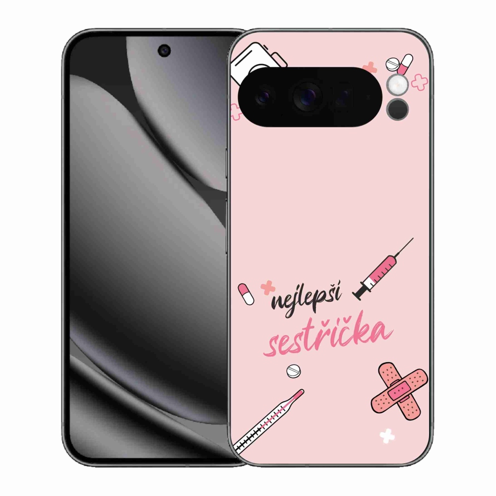 Gél borítás mmCase a Google Pixel 10 Pro XL-en - a legjobb kishúg rózsaszín háttérrel