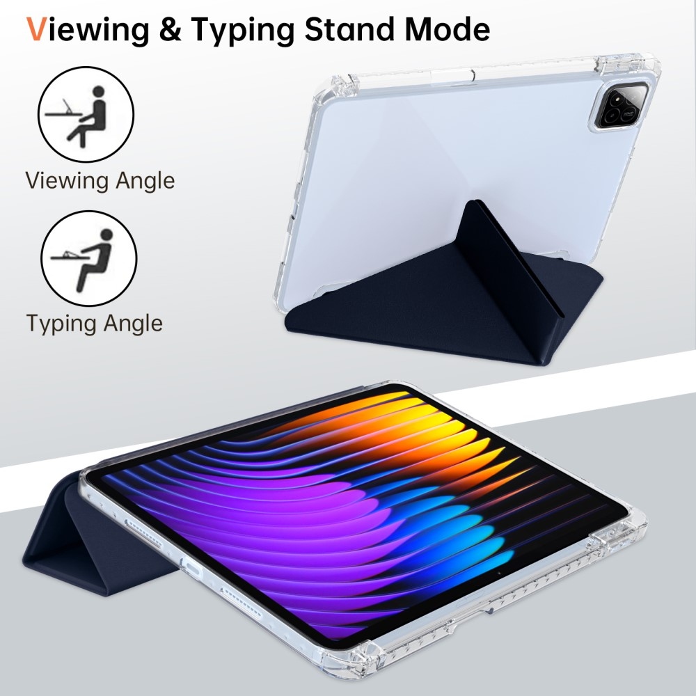 Origami intelligens pozicionáló tok Xiaomi Pad 7/7 Pro táblagéphez - sötétkék