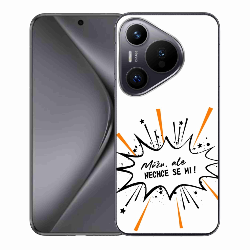 Gél borító mmCase a Huawei Pura 70 készülékhez - vicces szöveg 11 fehér háttér