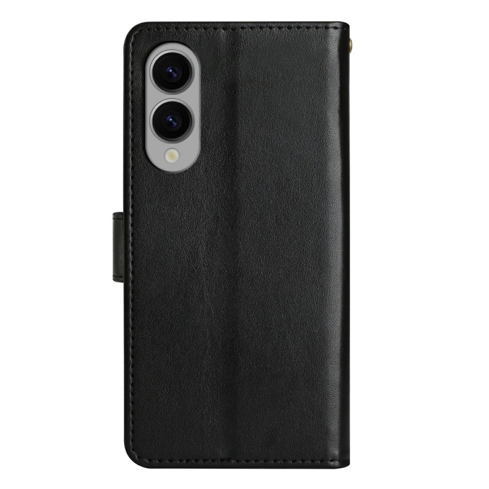 Virágok könyv tok Samsung Galaxy S25 Edge készülékhez - fekete