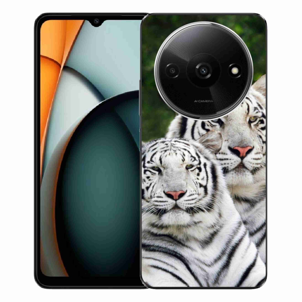 Gél tok mmCase a Xiaomi Redmi A3-hoz - fehér tigrisek