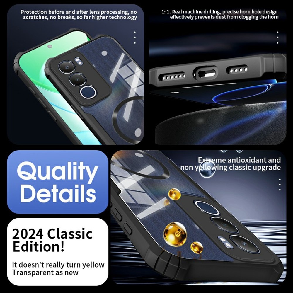 Tartós védőburkolat MagSafe támogatással a Vivo Y19s készülékre - fekete