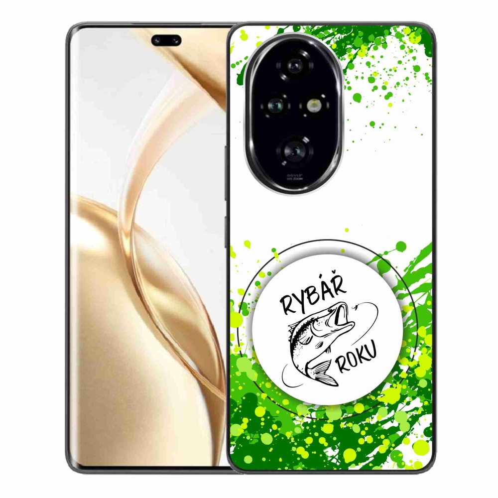 Zselés borító mmCase a Honor 200 Pro 5G számára - az év horgásza fehér háttérrel