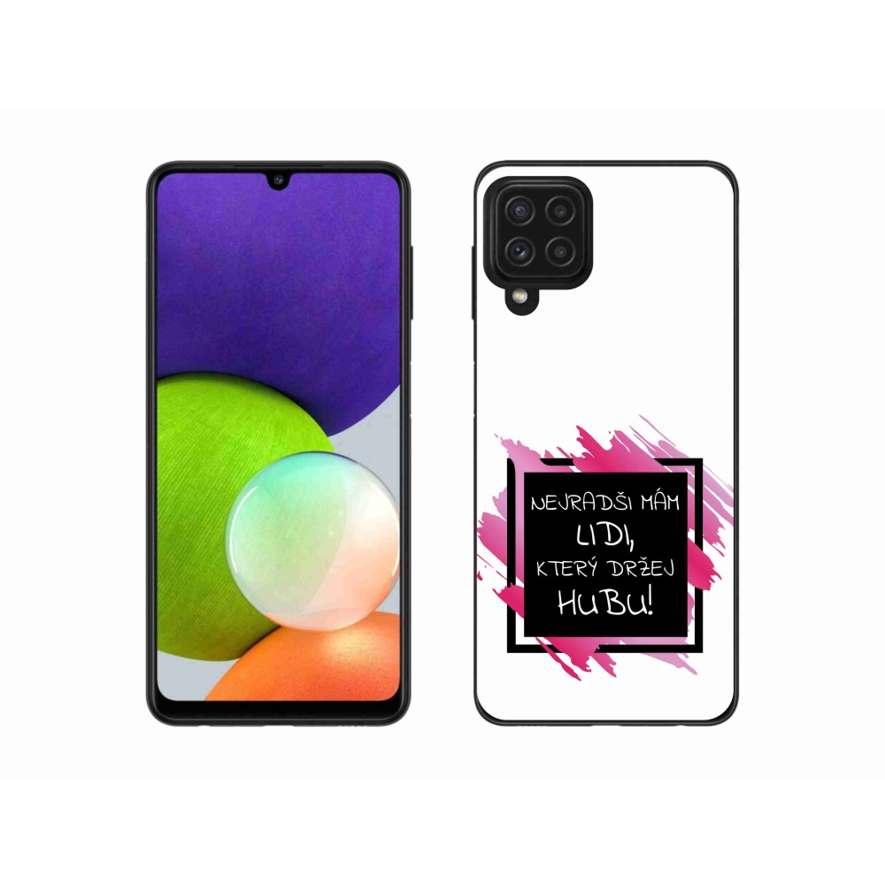 Gél borító mmCase Samsung Galaxy A22 4G - vicces szöveg 7 fekete-fehér háttérrel