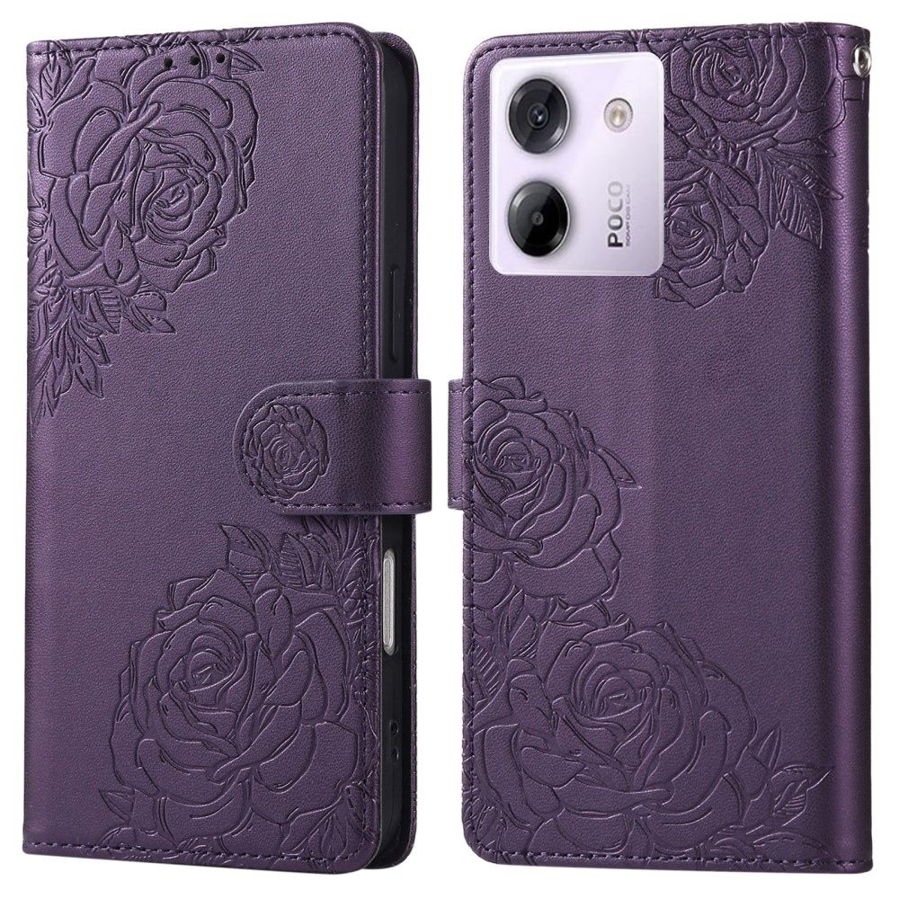 Rózsaszín könyv tok Xiaomi Poco M7 Pro 5G/Note 14 5G - sötét lila