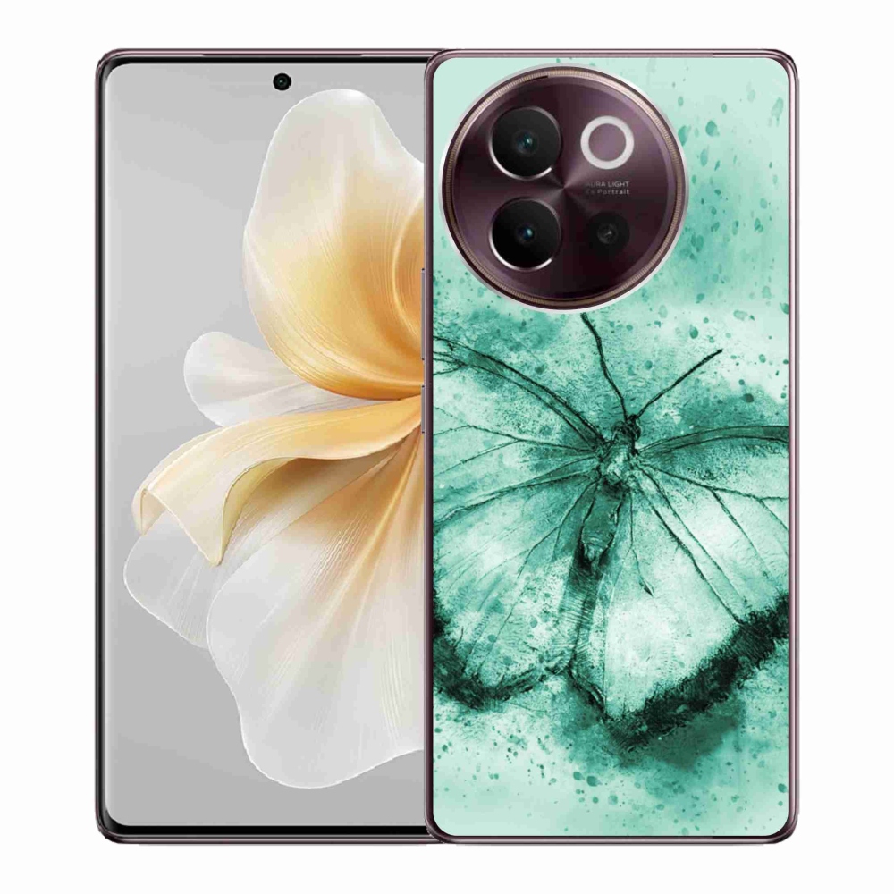 Gél tok mmCase a Vivo V40 Lite 5G-hez - zöld pillangó