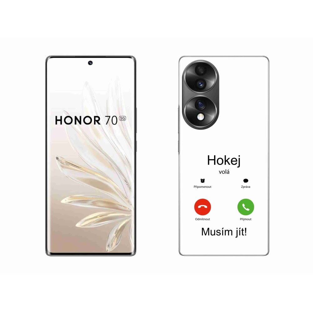 Gél borító mmCase a Honor 70 - hoki hívások fehér háttérrel