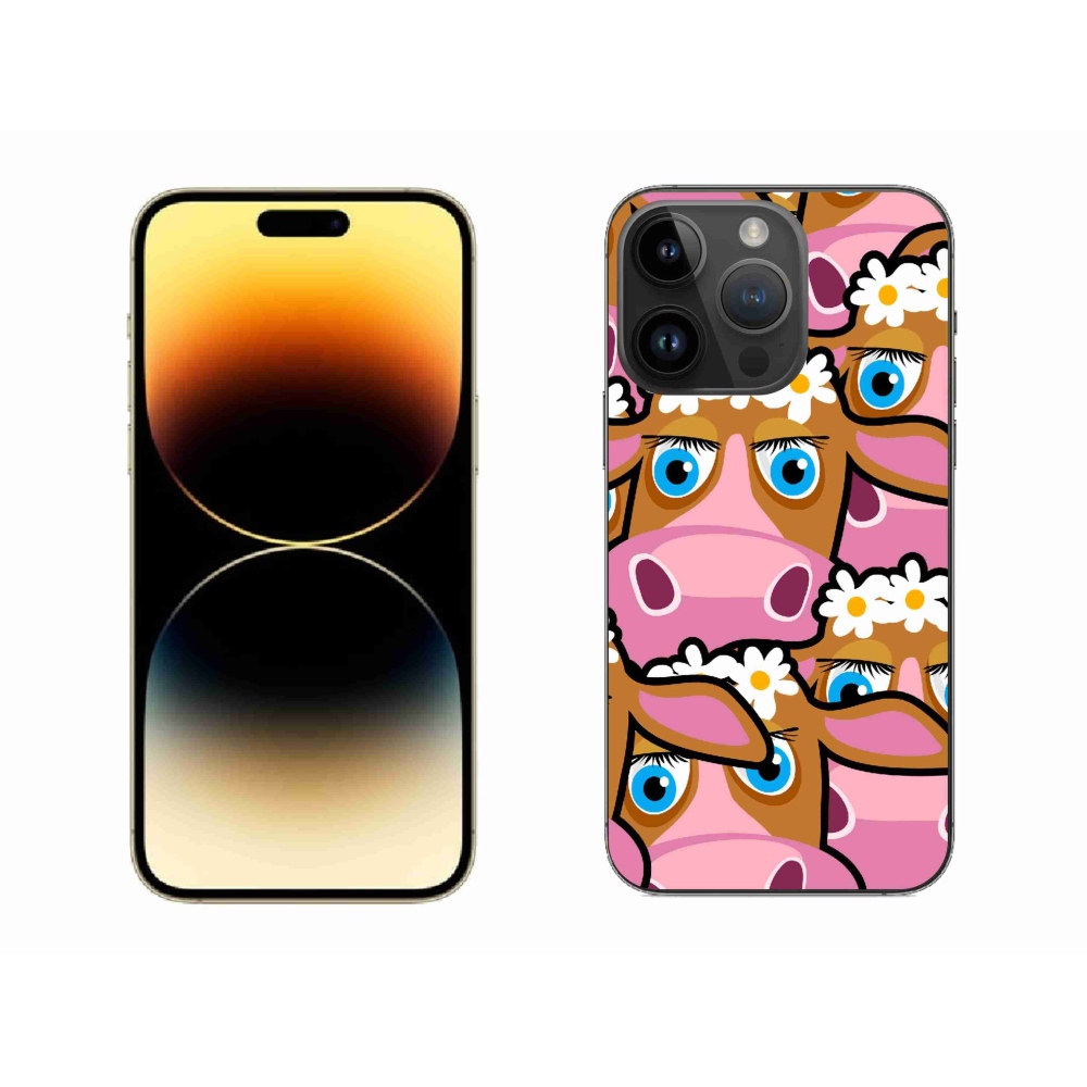 Zselés borítás mmCase iPhone 14 Pro Max készülékhez - rajzfilmtehenek