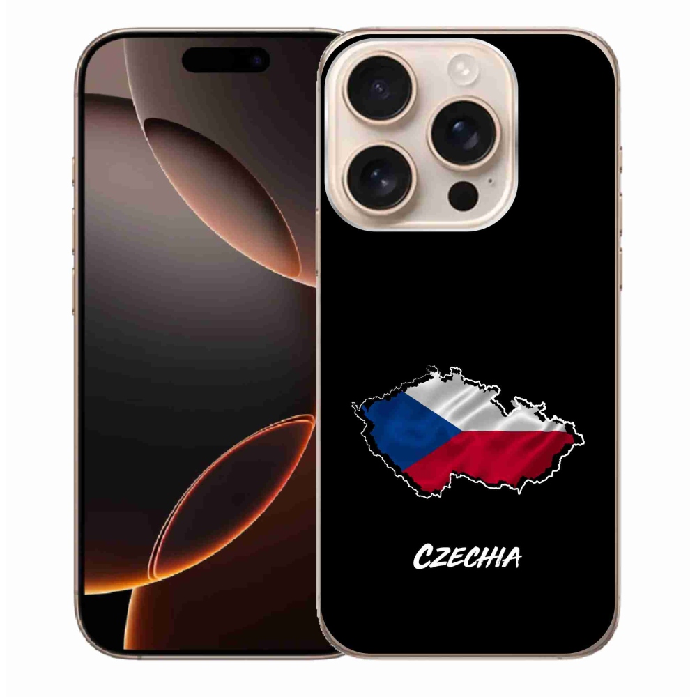 Zselés borítás mmCase iPhone 16 Pro Max készülékhez - Csehország fekete háttér