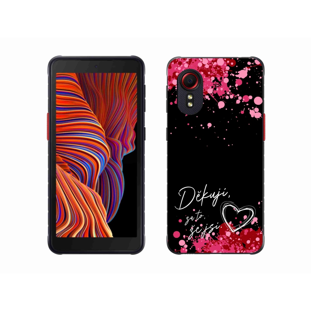 Gél borító mmCase Samsung Galaxy Xcover 5 készülékhez - text in love 2 fekete háttér