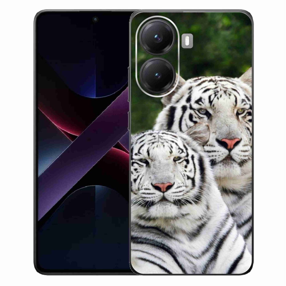 Gél borítás mmCase a Xiaomi Poco X7 Pro 5G-hez - fehér tigrisek