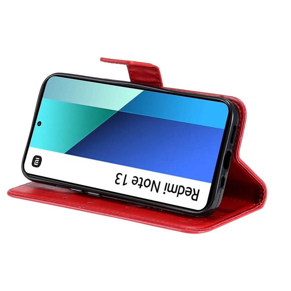 Fák könyv tok Xiaomi Redmi Note 13-hoz - piros