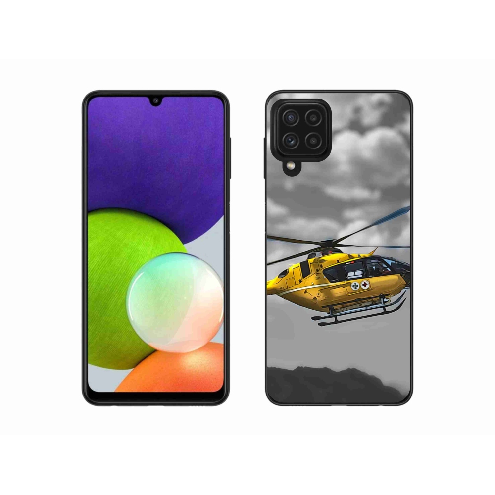 Zselés borítás mmCase Samsung Galaxy A22 4G - sárga helikopterhez