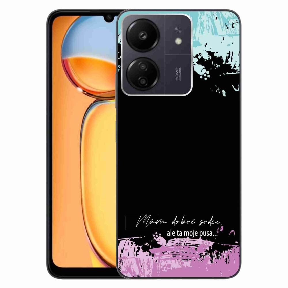 Gél borító mmCase a Xiaomi Poco C65/Redmi 13C-hez - vicces szöveg 3 fekete háttérrel