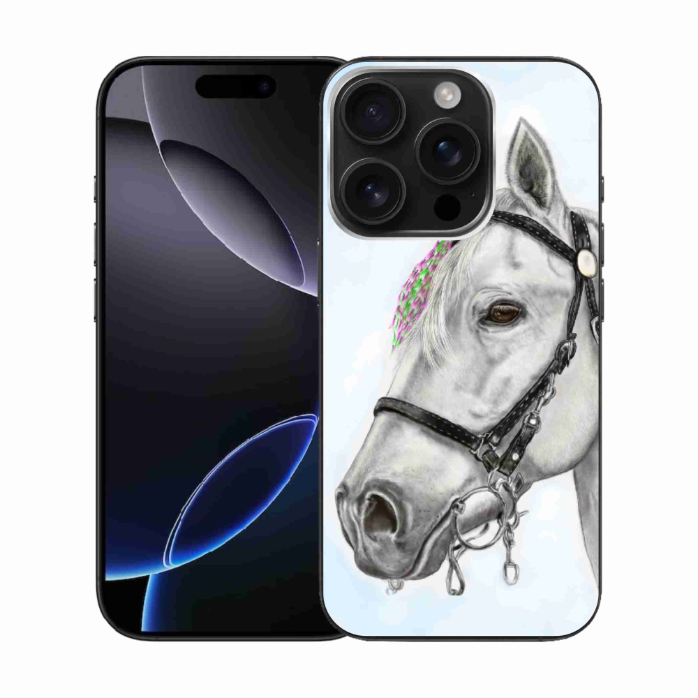 Zselés borítás mmCase iPhone 16 Pro készülékhez - fehér ló 1