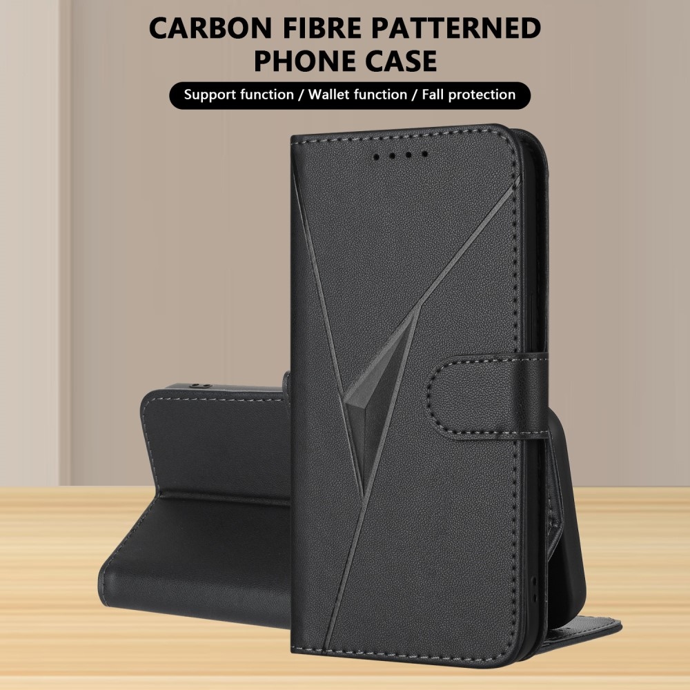 Háromszögek könyvtáska a Realme 14 5G készülékhez - fekete