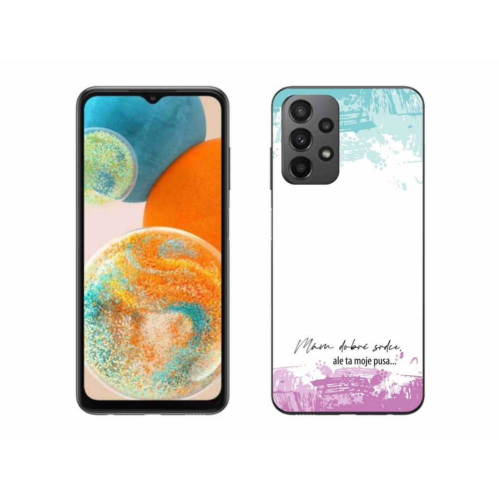 Gél borító mmCase Samsung Galaxy A23 4G/5G - vicces szöveg 3 fehér háttérrel