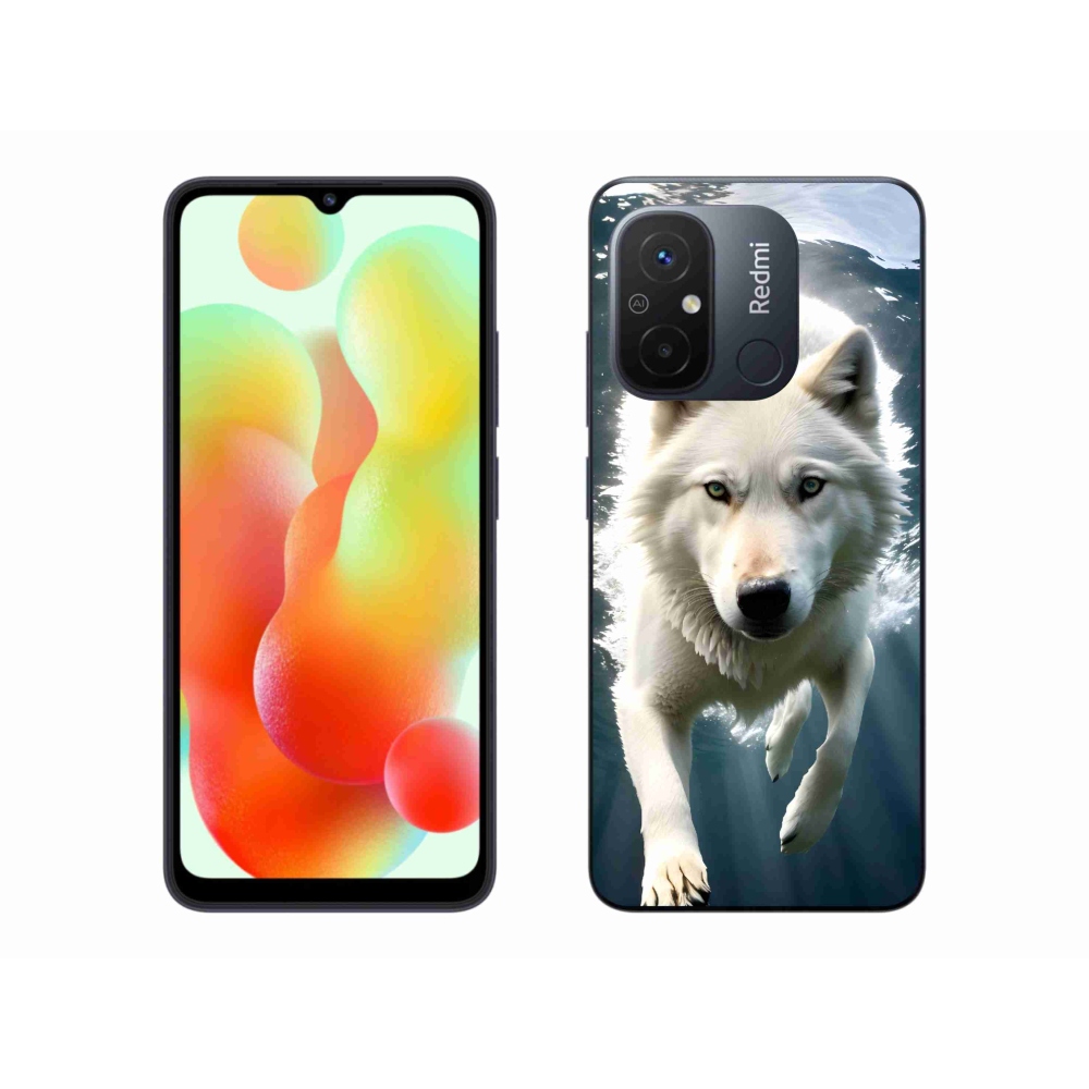 Gél borítás mmCase a Xiaomi Redmi 12C-hez - fehér farkas