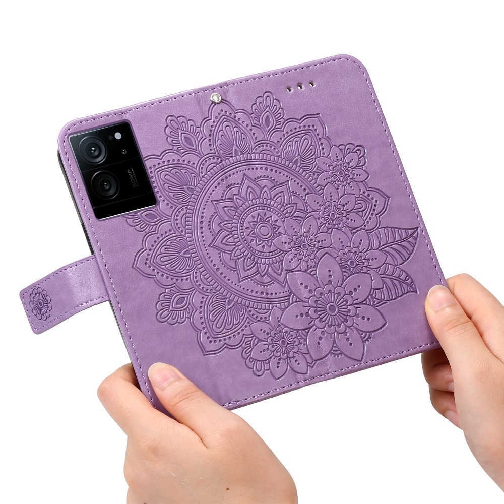Mandala könyvtáska Xiaomi 13T/13T Pro készülékhez - lila