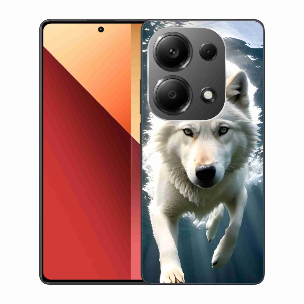 Zselés borítás mmCase a Xiaomi Redmi Note 13 Pro 4G/Poco M6 Pro számára - fehér farkas