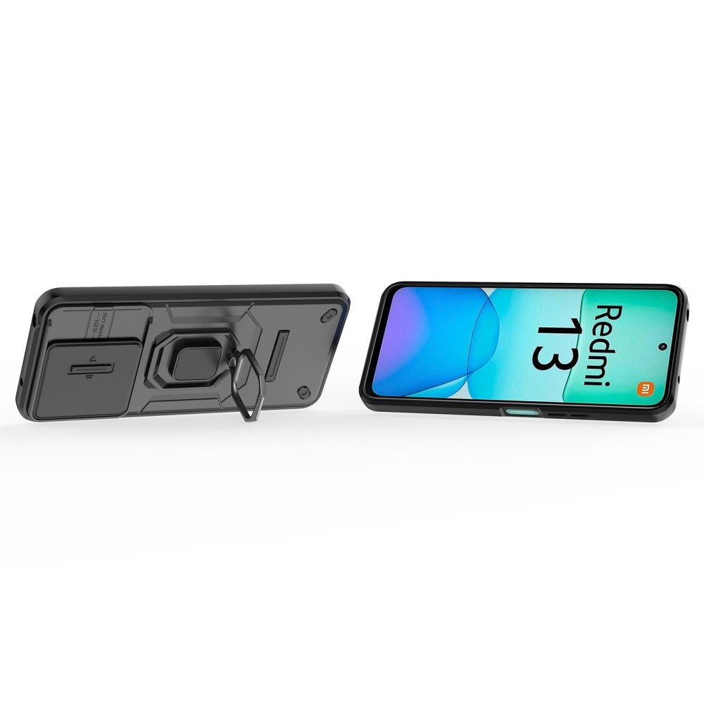 Lencse tartós hibrid borítás a Xiaomi Redmi 13 4G/Poco M6 4G készülékhez - fekete