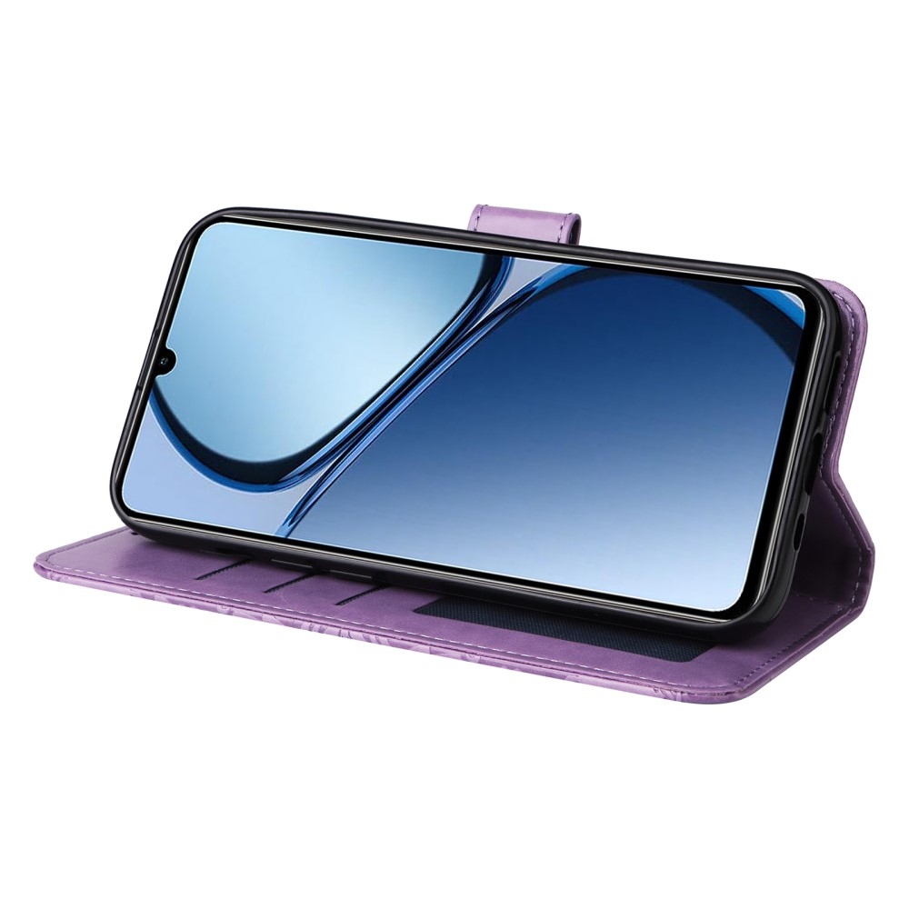 Napraforgó könyvtáska Realme Note 60-hoz - lila